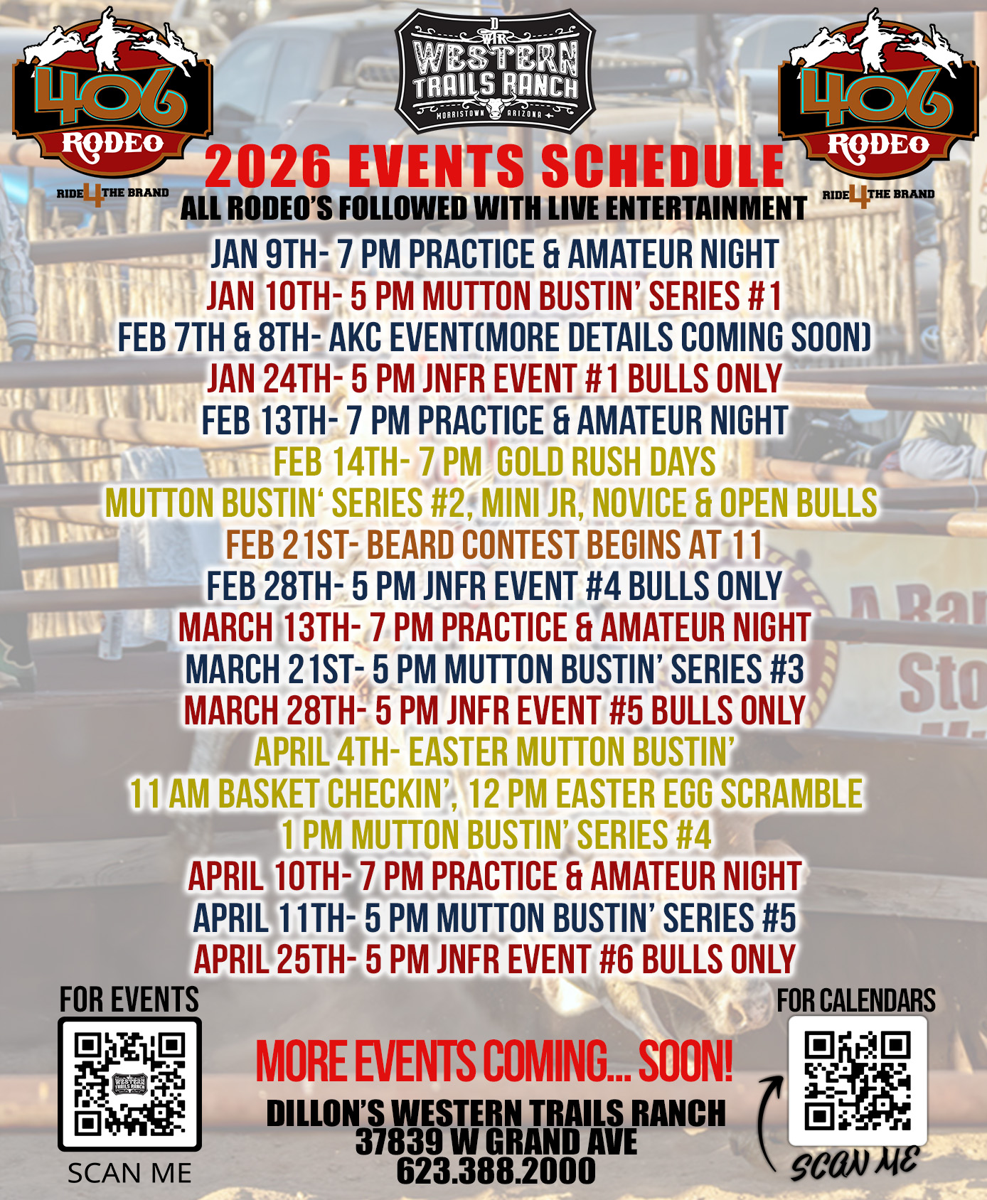 2026 Event Schedule FLYER