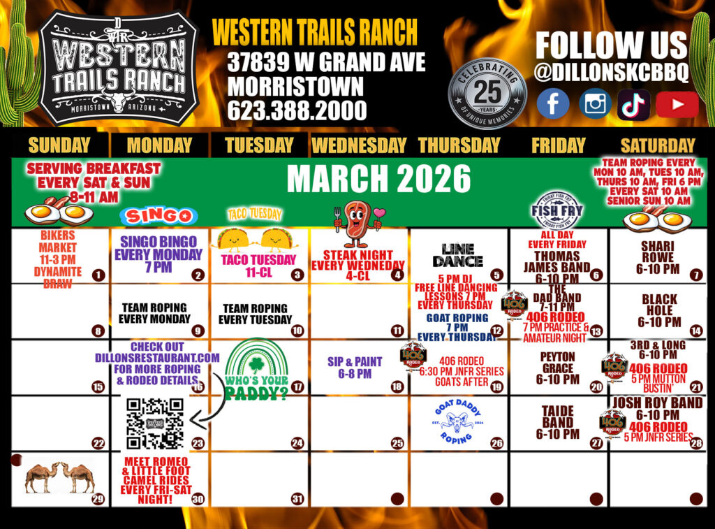 Ranch 2026 March Calendar