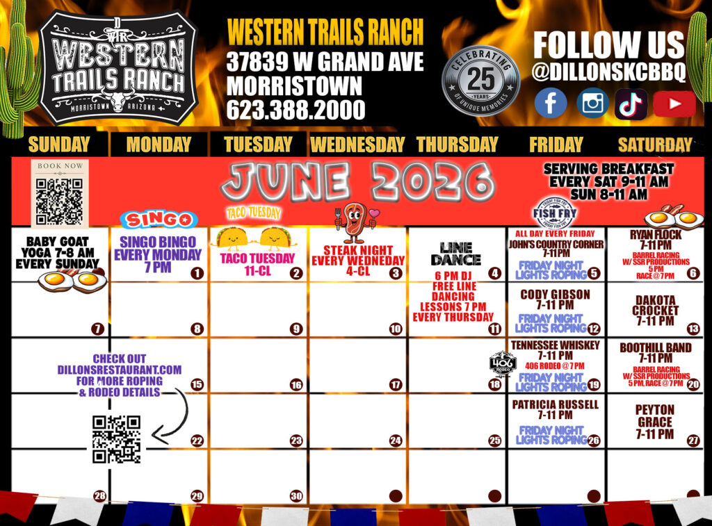 2026 Western Trails Ranch June Calendar 2026 Western Trails Ranch June Calendar