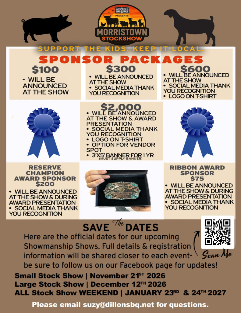2026 Morristown Stockshow Sponsorship Opportunities